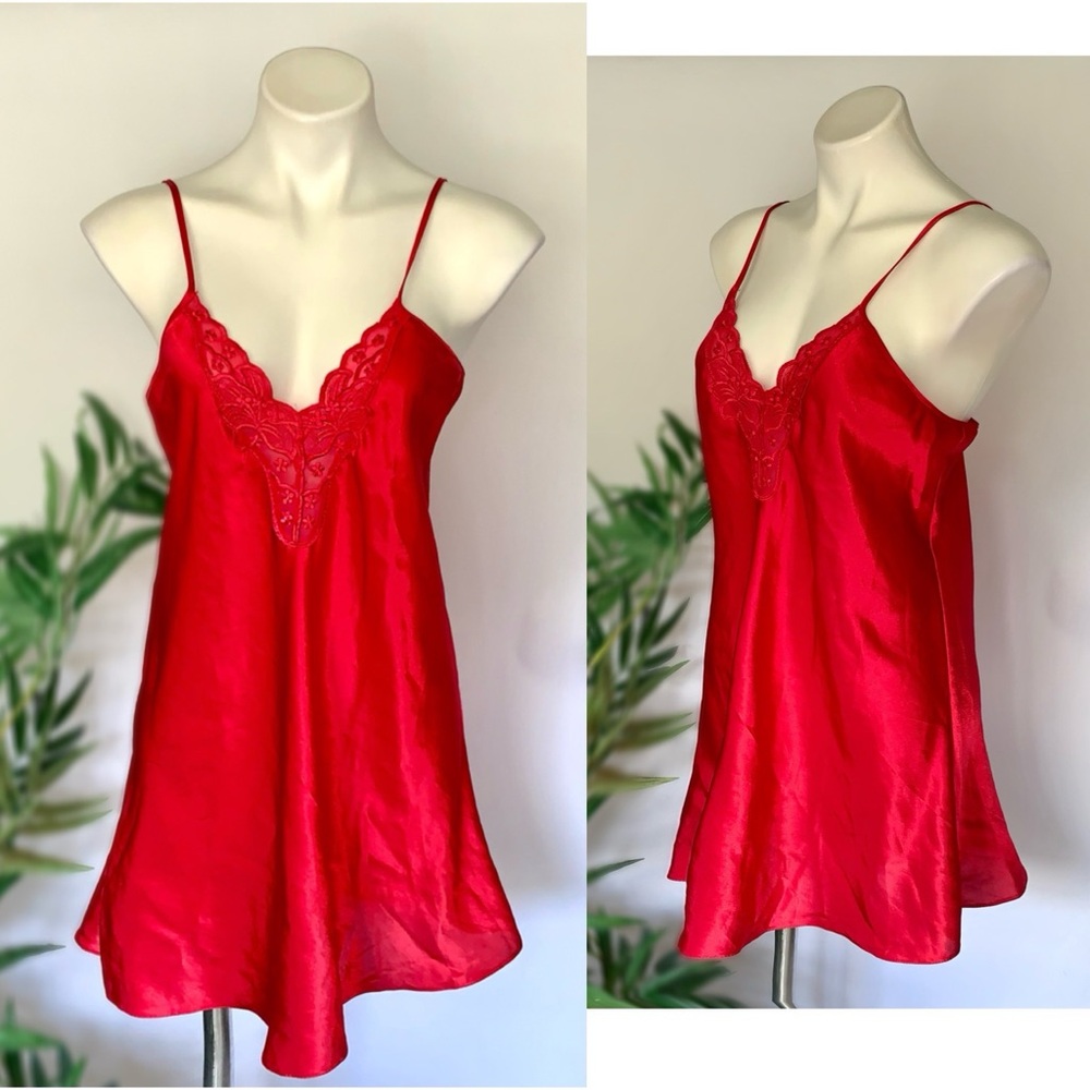 v i n t a g e :: Satin Slip Dress Lace Nightgown Chemise - Picture 12 of 12